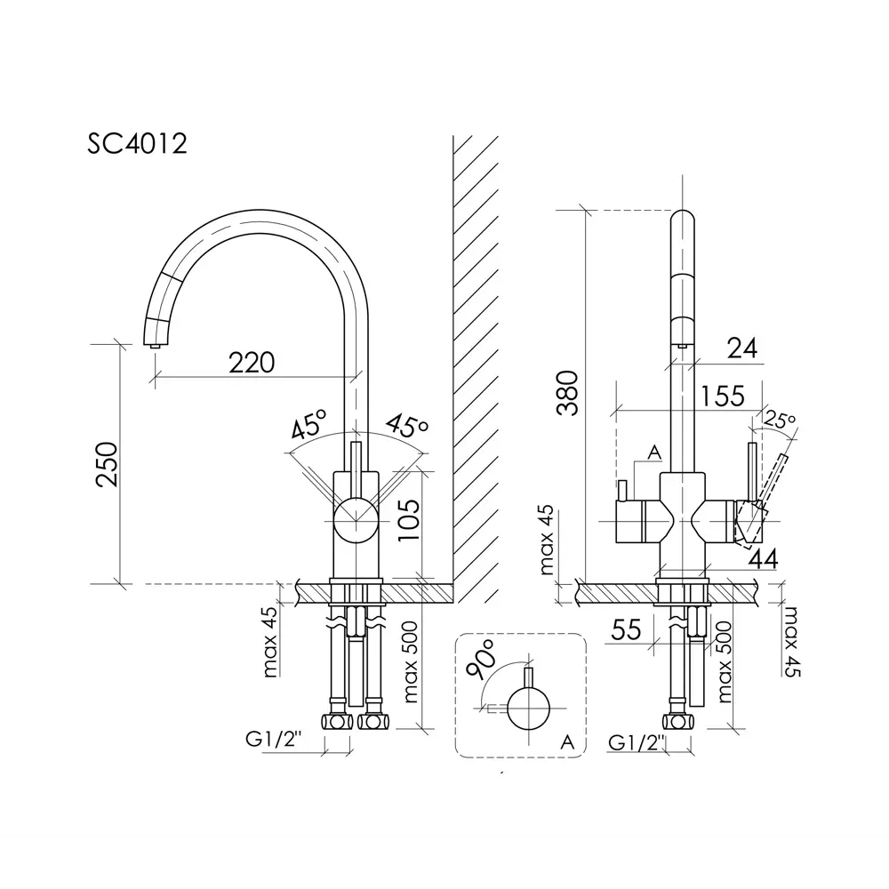 Фото 8 Смеситель для кухни Sancos SC4012BN поворотный излив 25 см цвет брашированный никель Фото 8 Смеситель для кухни Sancos SC4012BN поворотный излив 25 см цвет брашированный никель