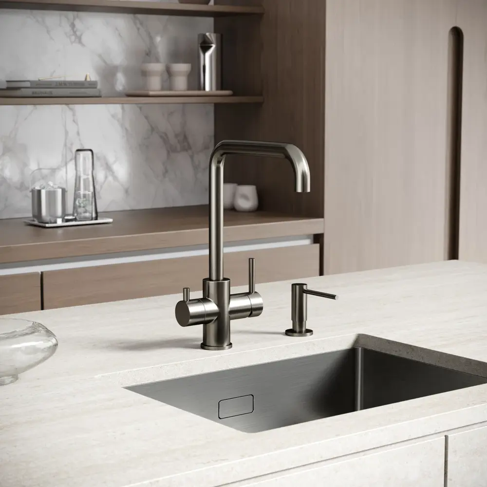 Фото 2 Смеситель для кухни Sancos SC4013GG поворотный излив 27.1 см цвет вороненая сталь Фото 2 Смеситель для кухни Sancos SC4013GG поворотный излив 27.1 см цвет вороненая сталь