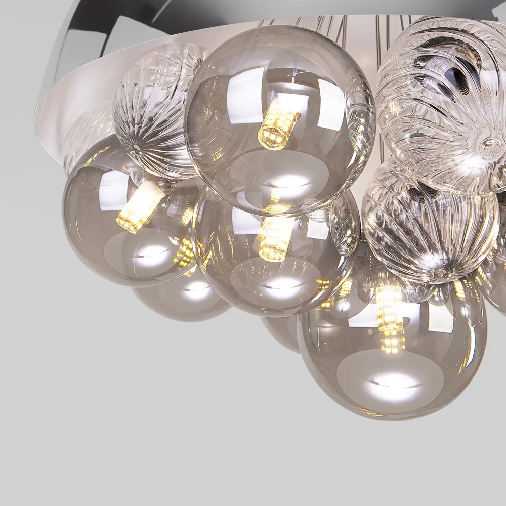 Фото 5 Светильник подвесной Eurosvet Anait A069152 10 ламп 12 м² цвет хром/прозрачный/дымчатый Фото 5 Светильник подвесной Eurosvet Anait A069152 10 ламп 12 м² цвет хром/прозрачный/дымчатый