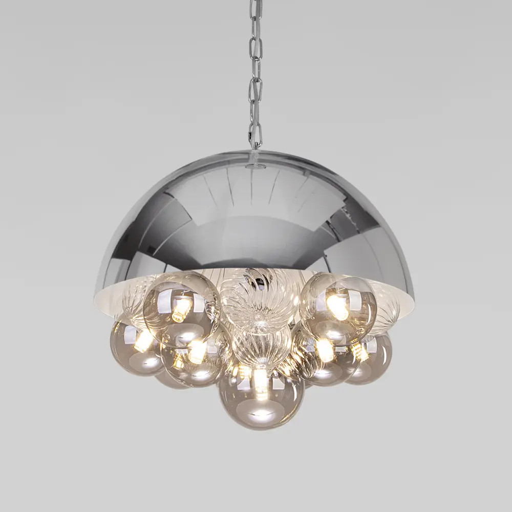 Фото 8 Светильник подвесной Eurosvet Anait A069152 10 ламп 12 м² цвет хром/прозрачный/дымчатый Фото 8 Светильник подвесной Eurosvet Anait A069152 10 ламп 12 м² цвет хром/прозрачный/дымчатый