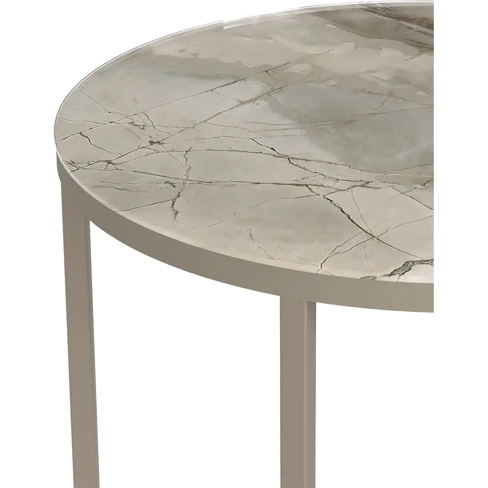 Фото 5 Журнальный столик круглый Калифорния мебель 45x45x70.5 см серый / серебристый