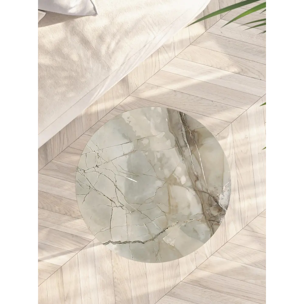 Фото 3 Журнальный столик круглый Калифорния мебель 45x45x70.5 см серый / серебристый