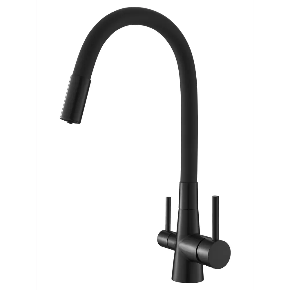 Фото Смеситель для кухни Agger A3230344 гибкий излив 21.5 см цвет черный Фото Смеситель для кухни Agger A3230344 гибкий излив 21.5 см цвет черный