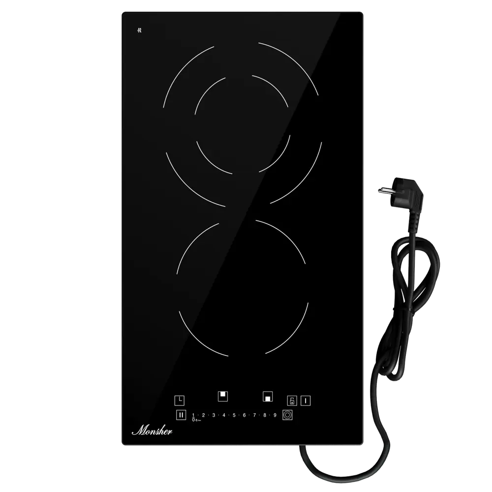 Фото 10 Электрическая варочная панель Monsher MHE 35 30 см 2 конфорки цвет черный