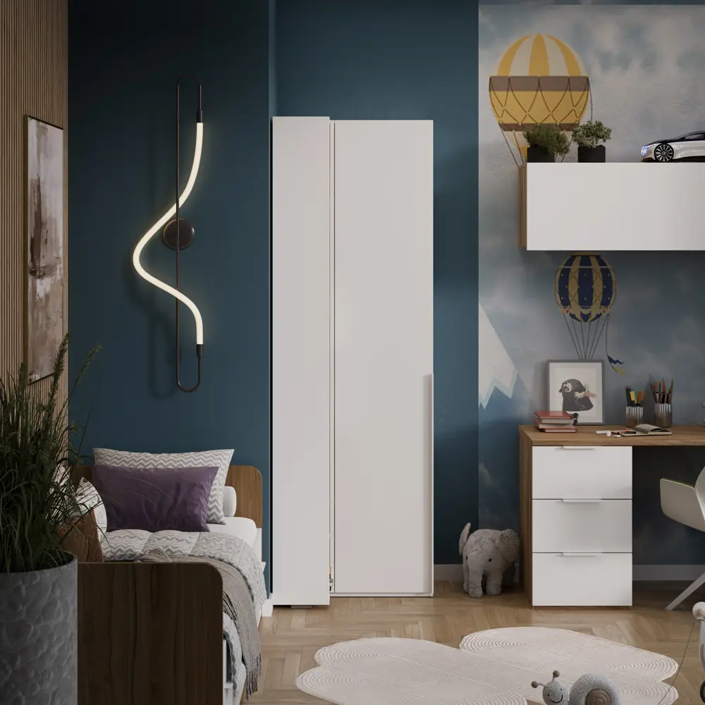 Фото 3 Шкаф Трия 70x217x58 см ЛДСП цвет белый жемчуг/яблоня беллуно/белый софт 248001 Фото 3 Шкаф Трия 70x217x58 см ЛДСП цвет белый жемчуг/яблоня беллуно/белый софт 248001