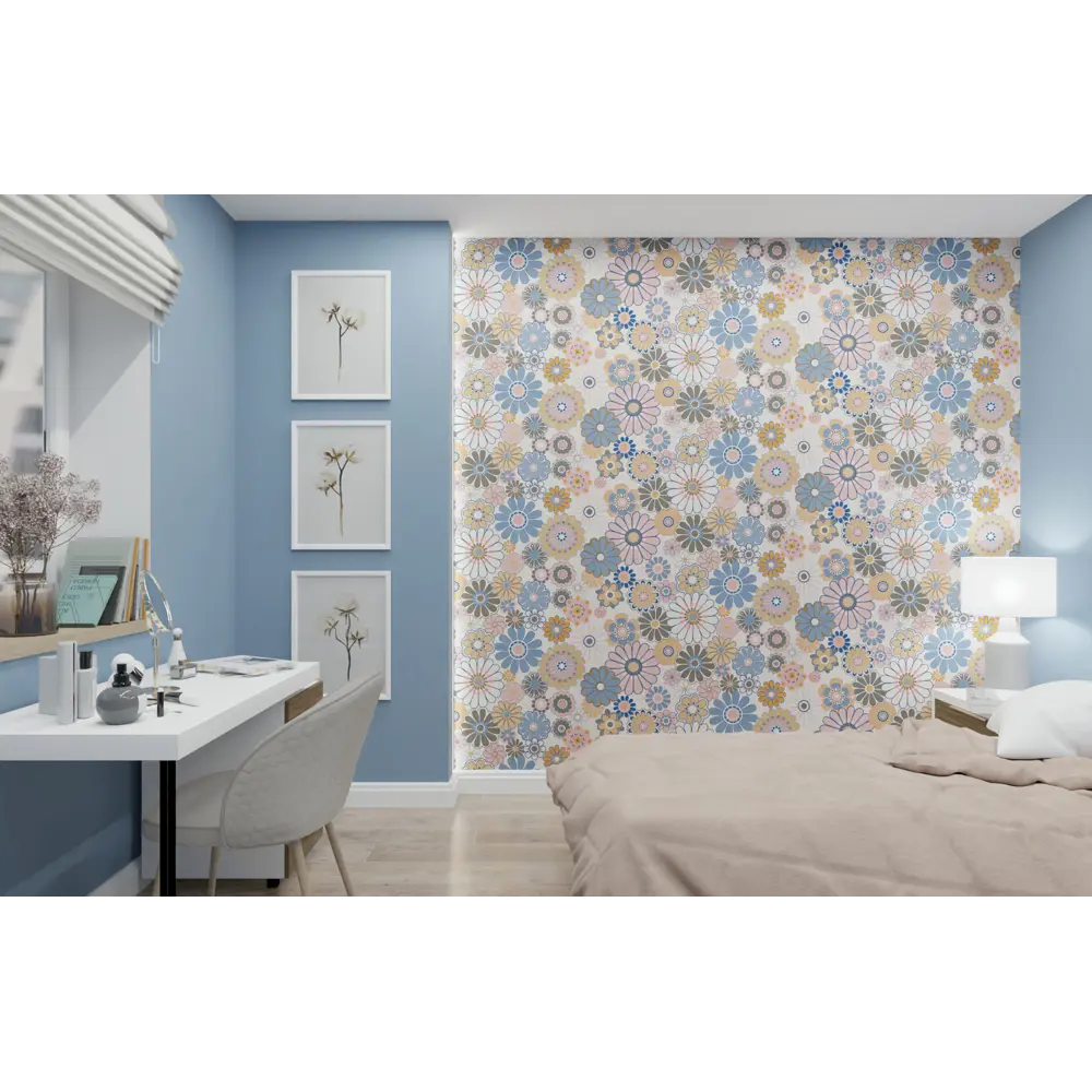 Фото 5 Обои флизелиновые Белвинил Весна Еврокомфорт 1.06 м цвет синий Весна фон 0448-81 Фото 5 Обои флизелиновые Белвинил Весна Еврокомфорт 1.06 м цвет синий Весна фон 0448-81