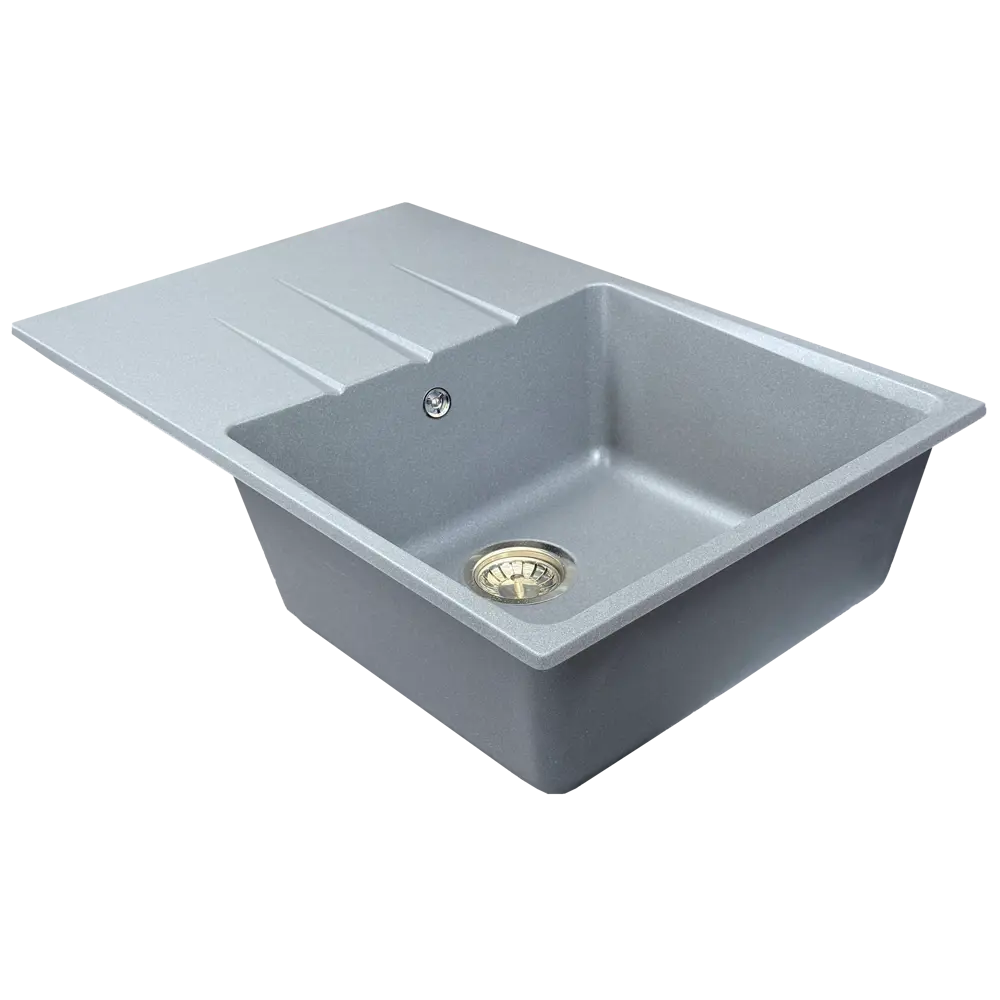 Фото 2 Мойка для кухни врезная KONSENSA 50x78 см глубина чаши 20 см кварц цвет серебристый Фото 2 Мойка для кухни врезная KONSENSA 50x78 см глубина чаши 20 см кварц цвет серебристый