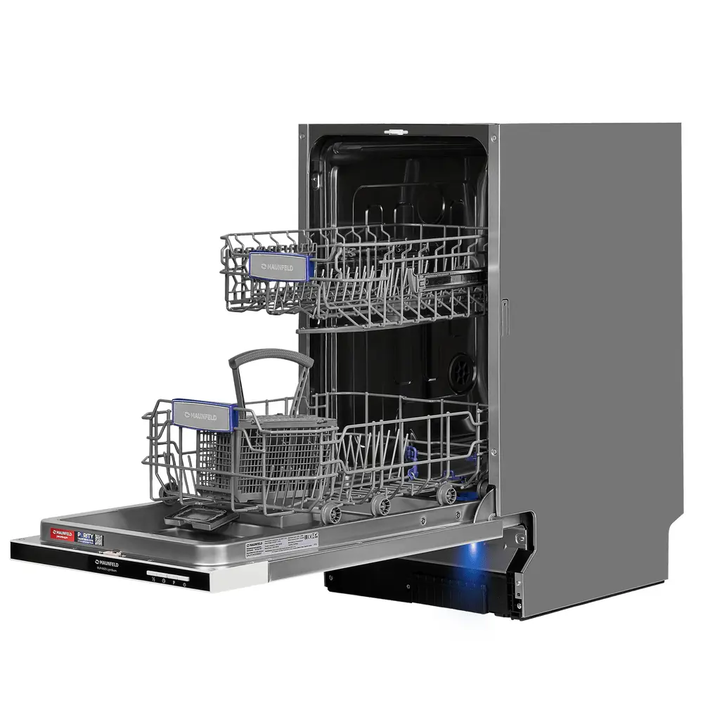 Фото 7 Встраиваемая посудомоечная машина Maunfeld MLP-082D Light Beam 44.8 см 6 программ цвет белый