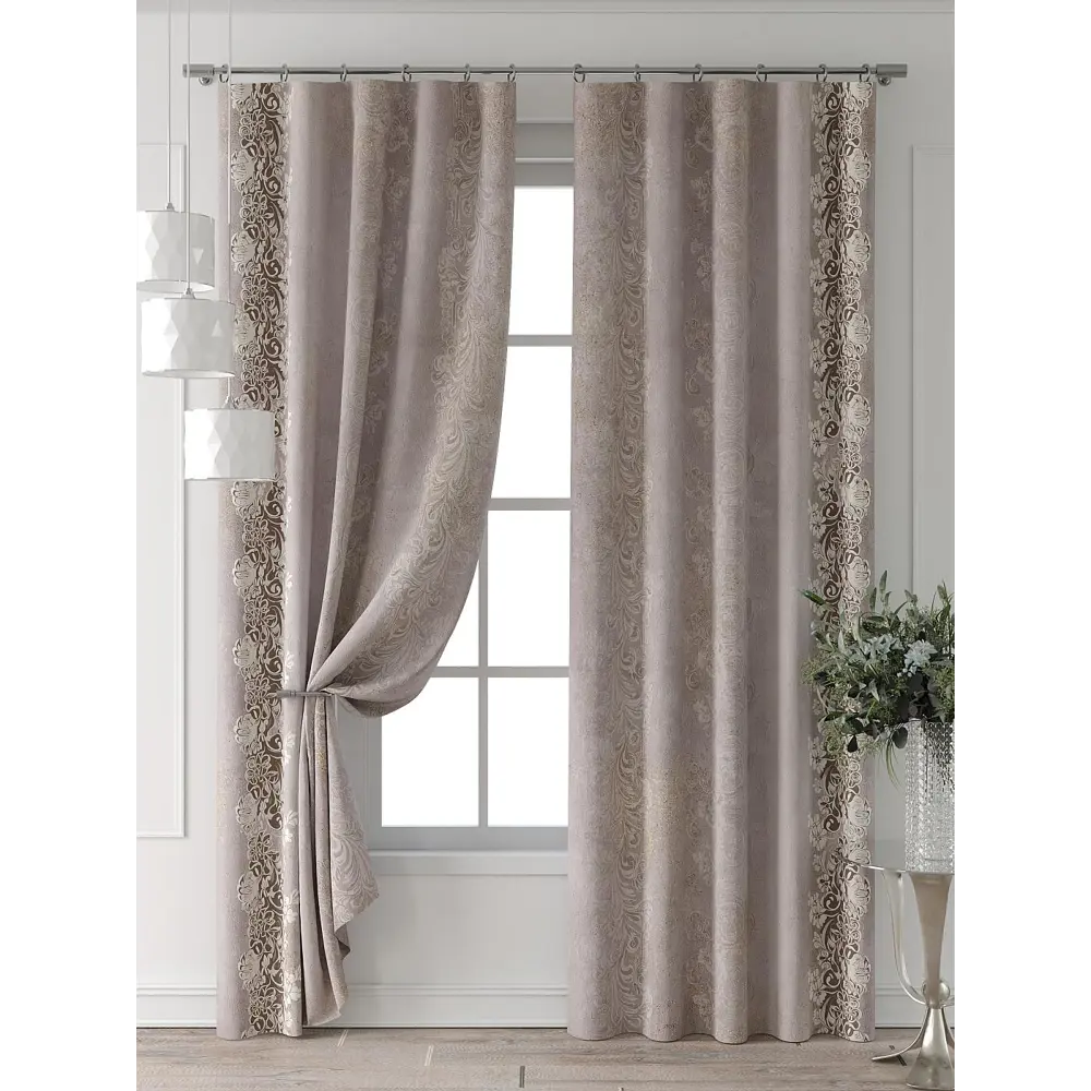 Фото 7 Комплект штор Comfy way Форнерс - 783 - 240 см CW709783240-240 на шторной ленте 240x150 см цвет бежевый