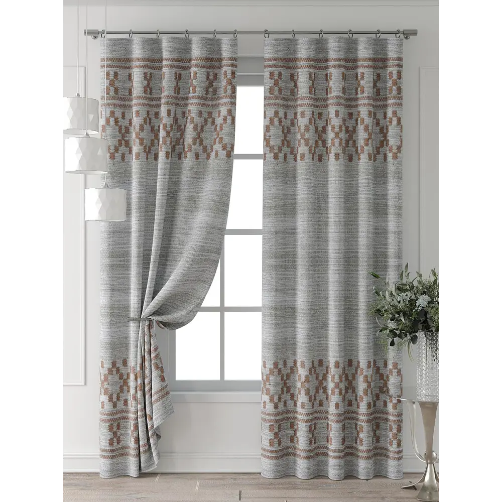 Фото 7 Комплект штор Comfy way Форнерс - 786 - 240 см CW709786240-240 на шторной ленте 240x150 см цвет коричневый