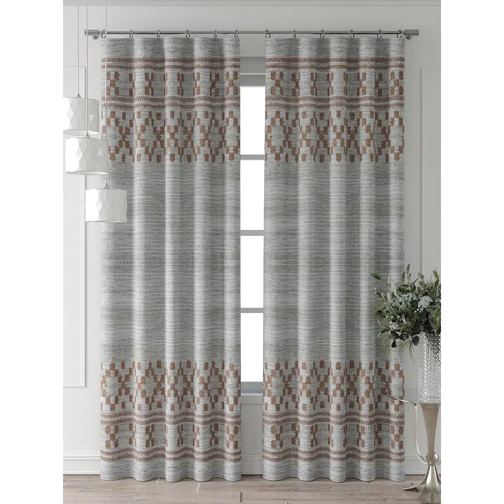 Фото 2 Комплект штор Comfy way Форнерс - 786 - 240 см CW709786240-240 на шторной ленте 240x150 см цвет коричневый