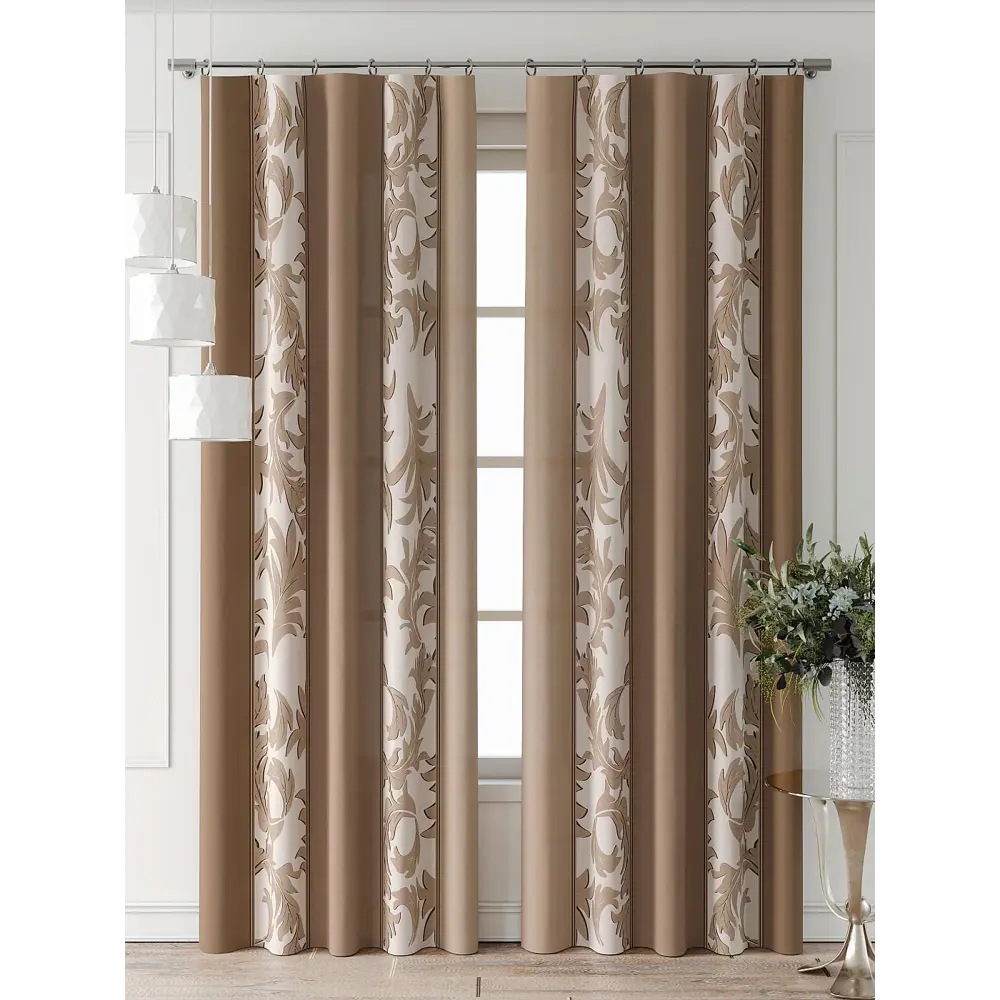 Фото 2 Комплект штор Comfy way Форнерс - 894 - 260 см CW709894260-260 на шторной ленте 260x150 см цвет бежевый Фото 2 Комплект штор Comfy way Форнерс - 894 - 260 см CW709894260-260 на шторной ленте 260x150 см цвет бежевый