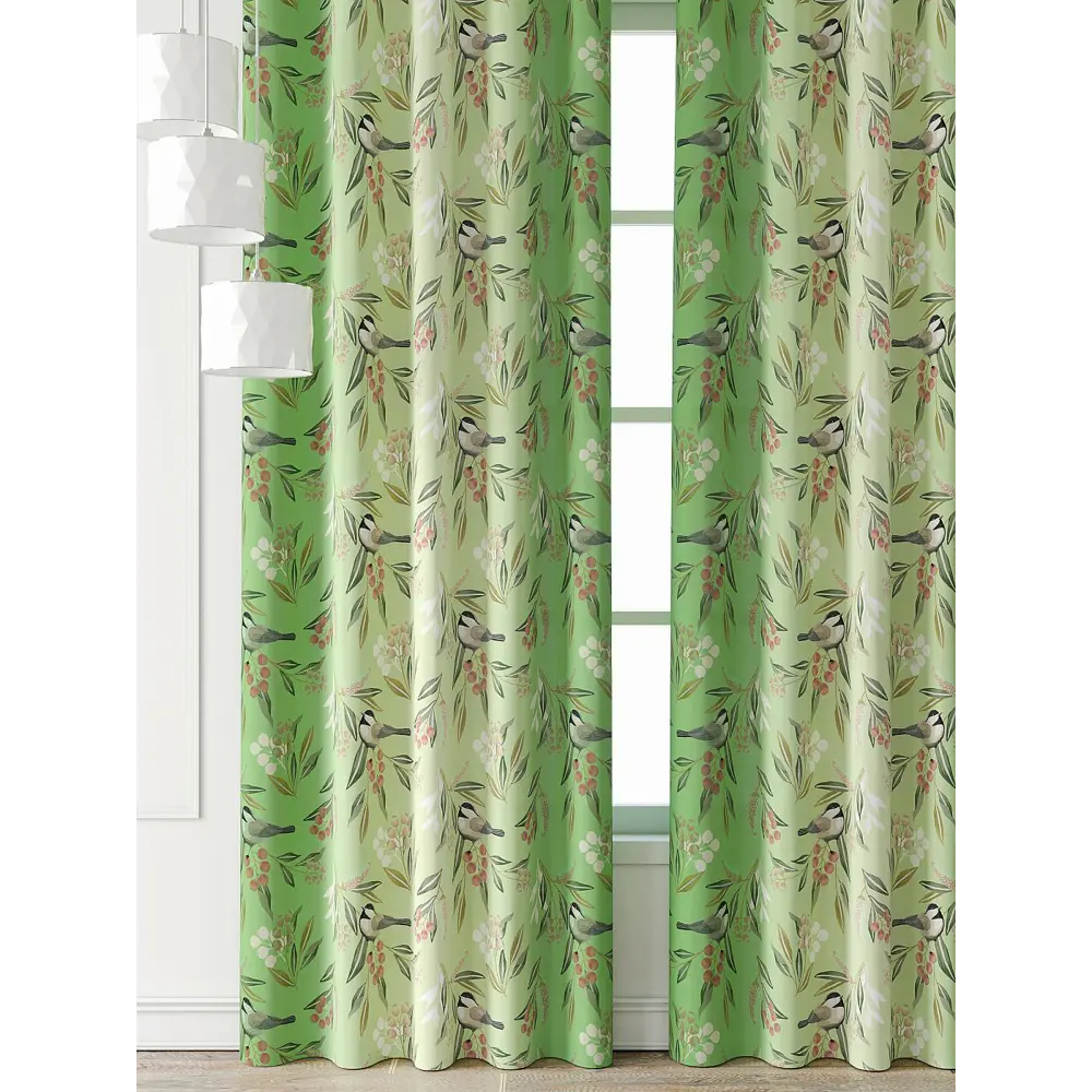 Фото 4 Комплект штор Comfy way Форнерс - 921 - 260 см CW709921260-260 на шторной ленте 260x150 см цвет зеленый