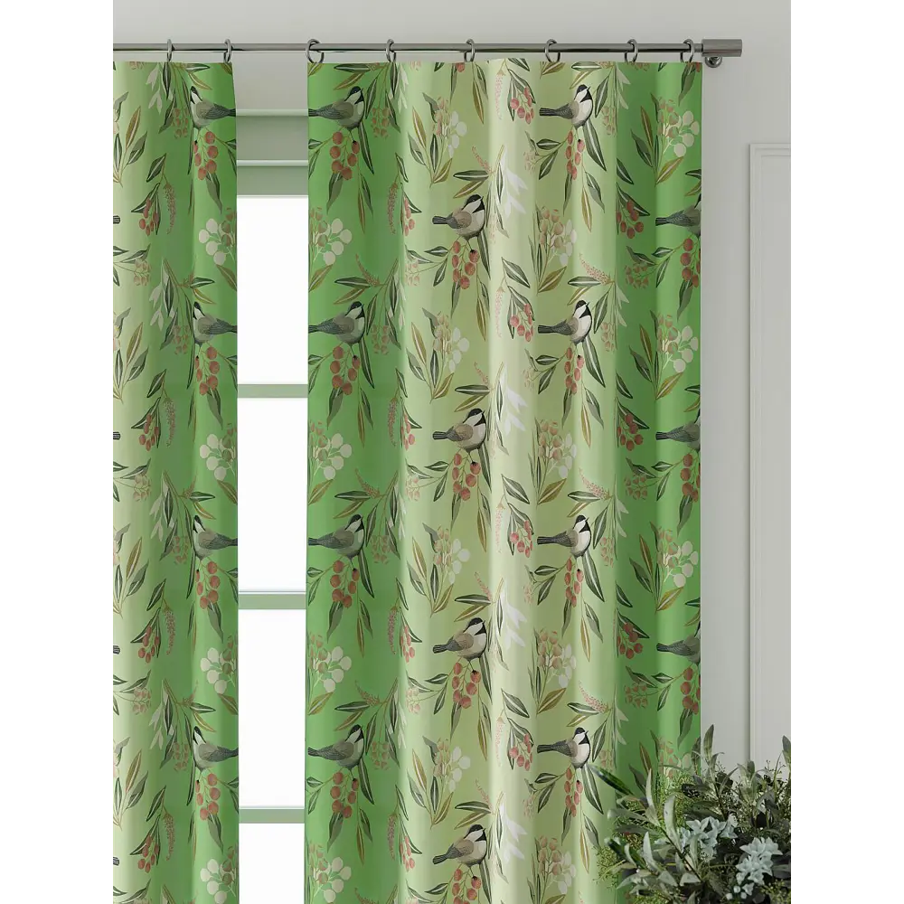 Фото 5 Комплект штор Comfy way Форнерс - 921 - 260 см CW709921260-260 на шторной ленте 260x150 см цвет зеленый