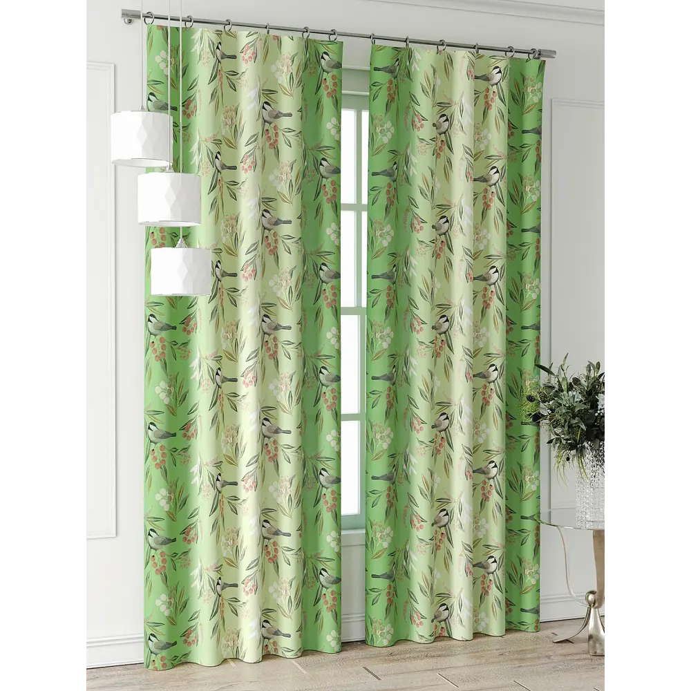 Фото 3 Комплект штор Comfy way Форнерс - 921 - 260 см CW709921260-260 на шторной ленте 260x150 см цвет зеленый