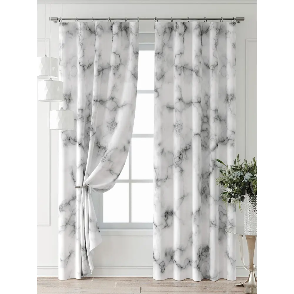 Фото 7 Комплект штор Comfy way Форнерс - 926 - 260 см CW709926260-260 на шторной ленте 260x150 см цвет белый