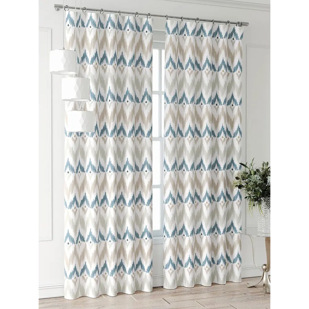 Фото 3 Комплект штор Comfy way Форнерс - 966 - 260 см CW709966260-260 на шторной ленте 260x150 см цвет бежевый