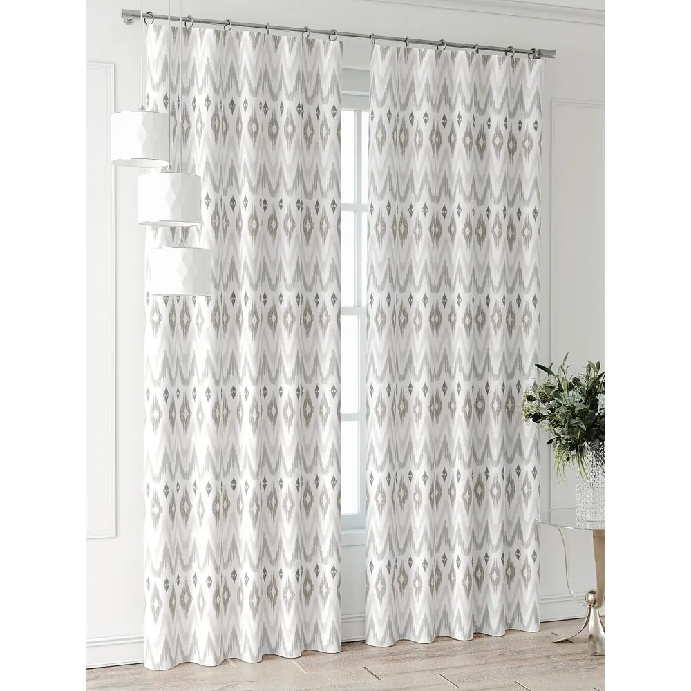 Фото 3 Комплект штор Comfy way Форнерс - 967 - 260 см CW709967260-260 на шторной ленте 260x150 см цвет бежевый