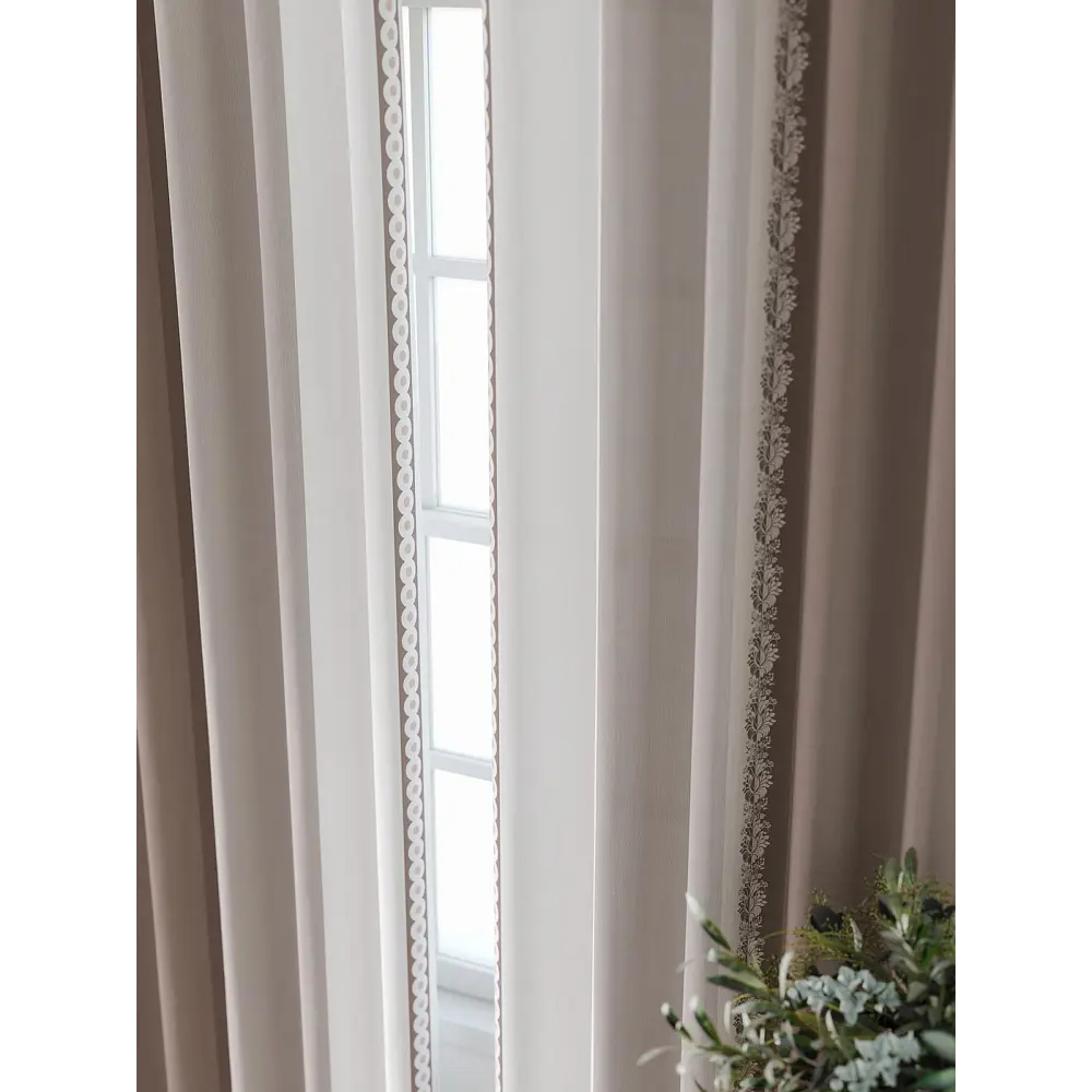 Фото 6 Комплект штор Comfy way Форнерс - 971 - 240 см CW709971240-240 на шторной ленте 240x150 см цвет бежевый Фото 6 Комплект штор Comfy way Форнерс - 971 - 240 см CW709971240-240 на шторной ленте 240x150 см цвет бежевый