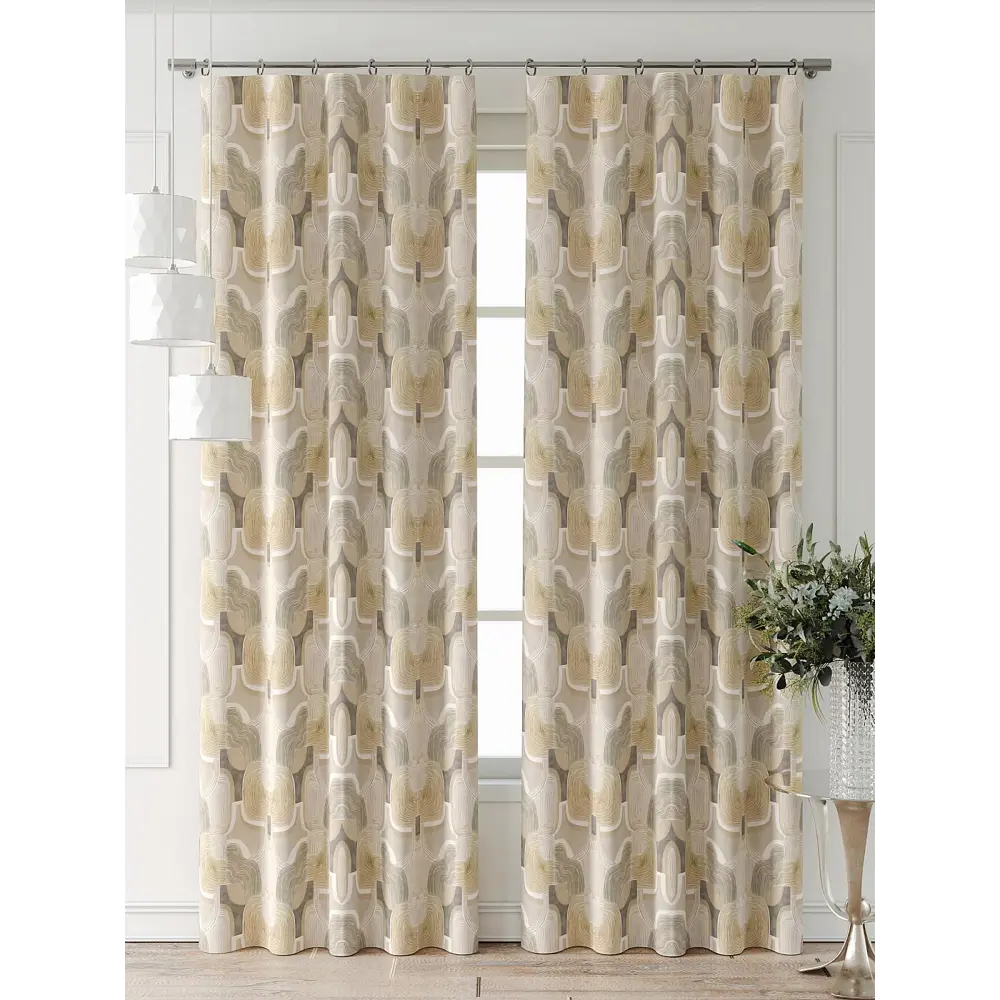 Фото 2 Комплект штор Comfy way Форнерс - 892 - 240 см CW709892240-240 на шторной ленте 240x150 см цвет бежевый