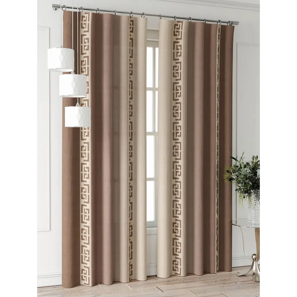 Фото 3 Комплект штор Comfy way Форнерс - 908 - 240 см CW709908240-240 на шторной ленте 240x150 см цвет бежевый Фото 3 Комплект штор Comfy way Форнерс - 908 - 240 см CW709908240-240 на шторной ленте 240x150 см цвет бежевый