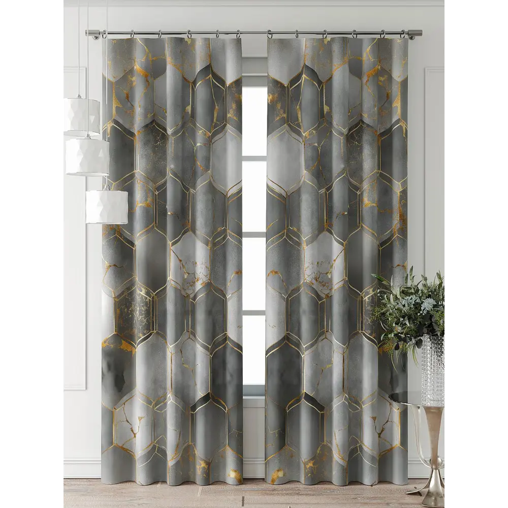 Фото 2 Комплект штор Comfy way Форнерс - 934 - 240 см CW709934240-240 на шторной ленте 240x150 см цвет серый