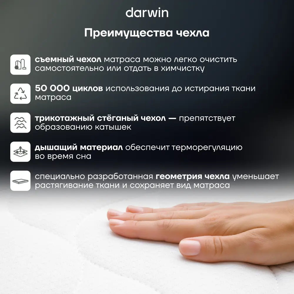 Фото 3 Матрас Darwin Zone foam 80x200x23 см беспружинный 1-спальный