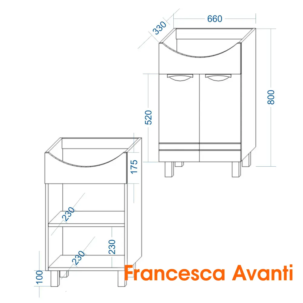 Фото 3 Тумба под раковину напольная Francesca avanti M-1000389 66см цвет белый Фото 3 Тумба под раковину напольная Francesca avanti M-1000389 66см цвет белый