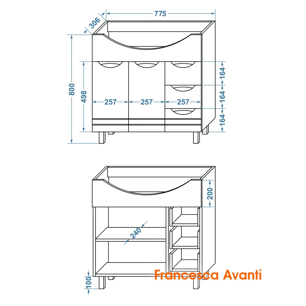 Фото 3 Тумба под раковину напольная Francesca avanti M-1000391 77.5см цвет белый Фото 3 Тумба под раковину напольная Francesca avanti M-1000391 77.5см цвет белый