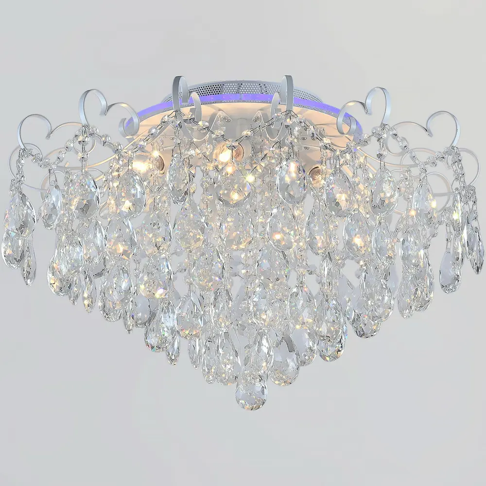 Фото Люстра потолочная Reluce 4024 Rlc_04024-0.3-07_wh_silver_pn_rgb 7 ламп 11 м² цвет белый Фото Люстра потолочная Reluce 4024 Rlc_04024-0.3-07_wh_silver_pn_rgb 7 ламп 11 м² цвет белый