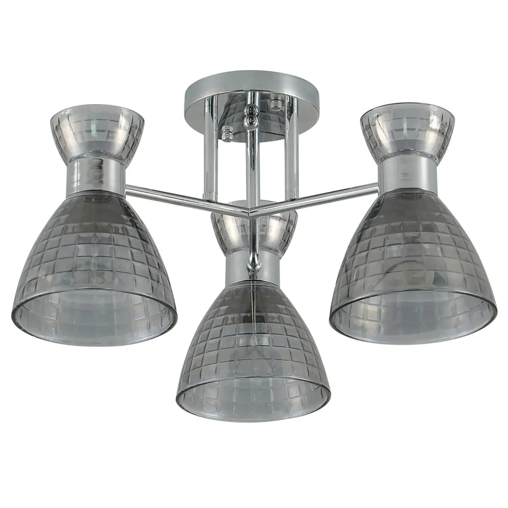 Фото 2 Люстра потолочная Reluce 7305 Rlc_07305-0.3-03 3 лампы 5 м² цвет хром/тонированный Фото 2 Люстра потолочная Reluce 7305 Rlc_07305-0.3-03 3 лампы 5 м² цвет хром/тонированный