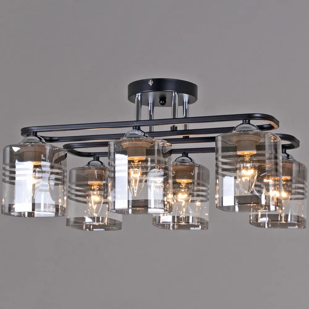 Фото Люстра потолочная Reluce 70209 Rlc_70209-0.3-06_bk_cr 6 ламп 10 м² цвет хром/прозрачный/черный Фото Люстра потолочная Reluce 70209 Rlc_70209-0.3-06_bk_cr 6 ламп 10 м² цвет хром/прозрачный/черный