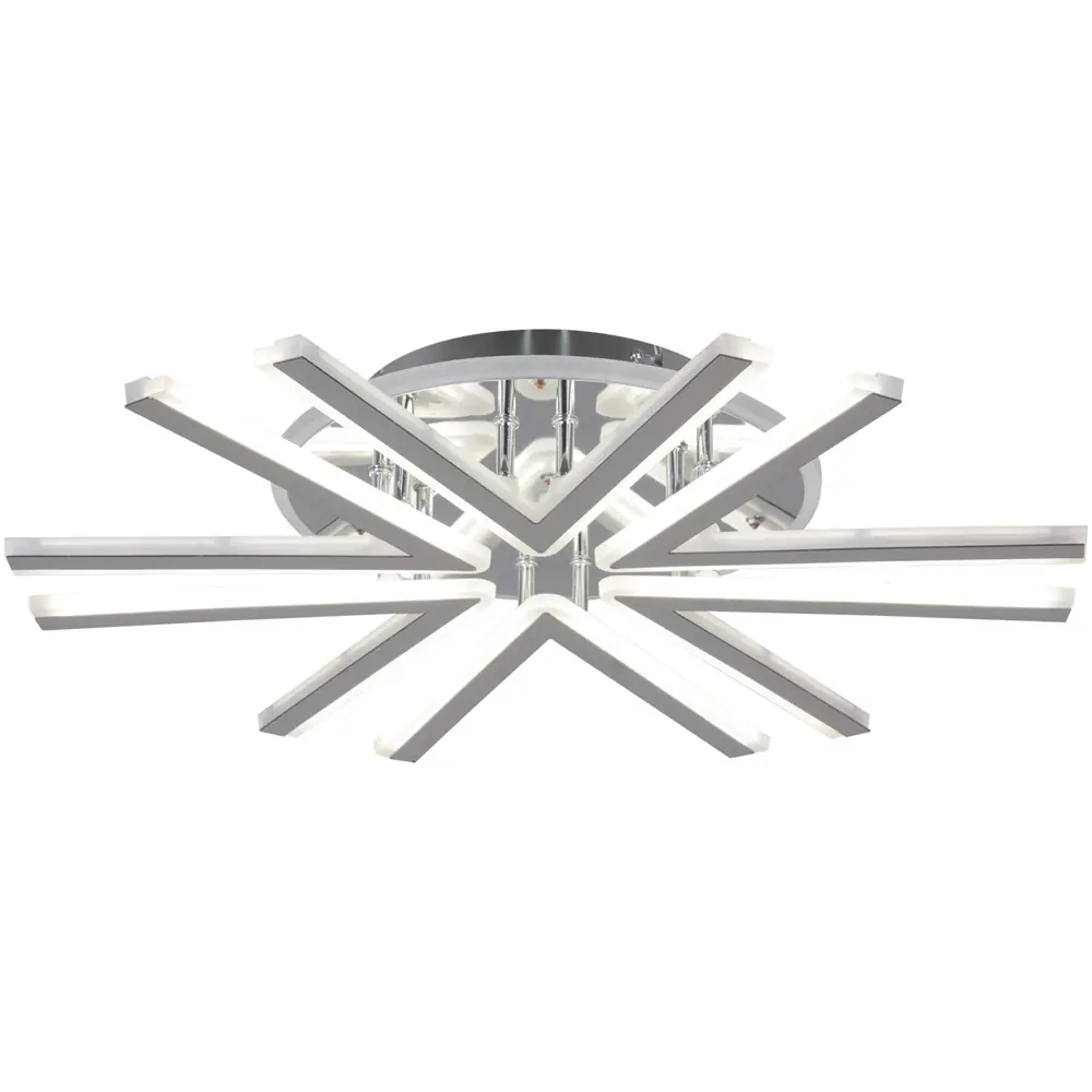 Фото 4 Люстра потолочная светодиодная Reluce RLC_09824-3.3-06C_CR_RGB с пультом управления 18 м² регулируемый белый свет цвет хром/белый Фото 4 Люстра потолочная светодиодная Reluce RLC_09824-3.3-06C_CR_RGB с пультом управления 18 м² регулируемый белый свет цвет хром/белый