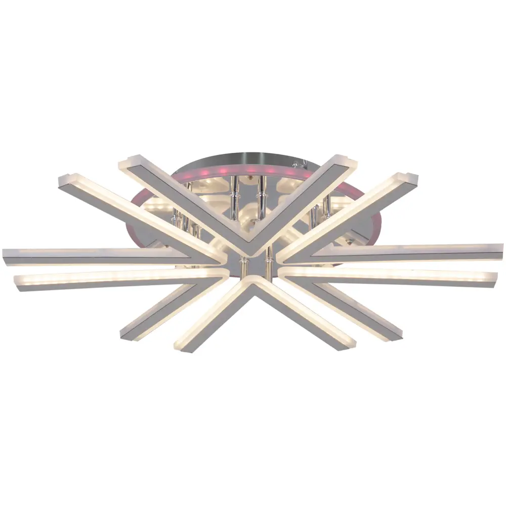 Фото 5 Люстра потолочная светодиодная Reluce RLC_09824-3.3-06C_CR_RGB с пультом управления 18 м² регулируемый белый свет цвет хром/белый Фото 5 Люстра потолочная светодиодная Reluce RLC_09824-3.3-06C_CR_RGB с пультом управления 18 м² регулируемый белый свет цвет хром/белый