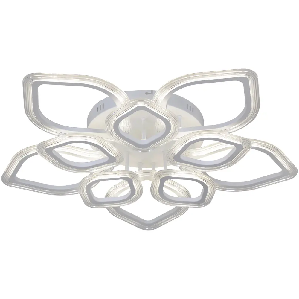 Фото 5 Люстра потолочная светодиодная Reluce RLC_09827-3.3-5_5_WH с пультом управления 30 м² регулируемый белый свет цвет белый/прозрачный Фото 5 Люстра потолочная светодиодная Reluce RLC_09827-3.3-5_5_WH с пультом управления 30 м² регулируемый белый свет цвет белый/прозрачный