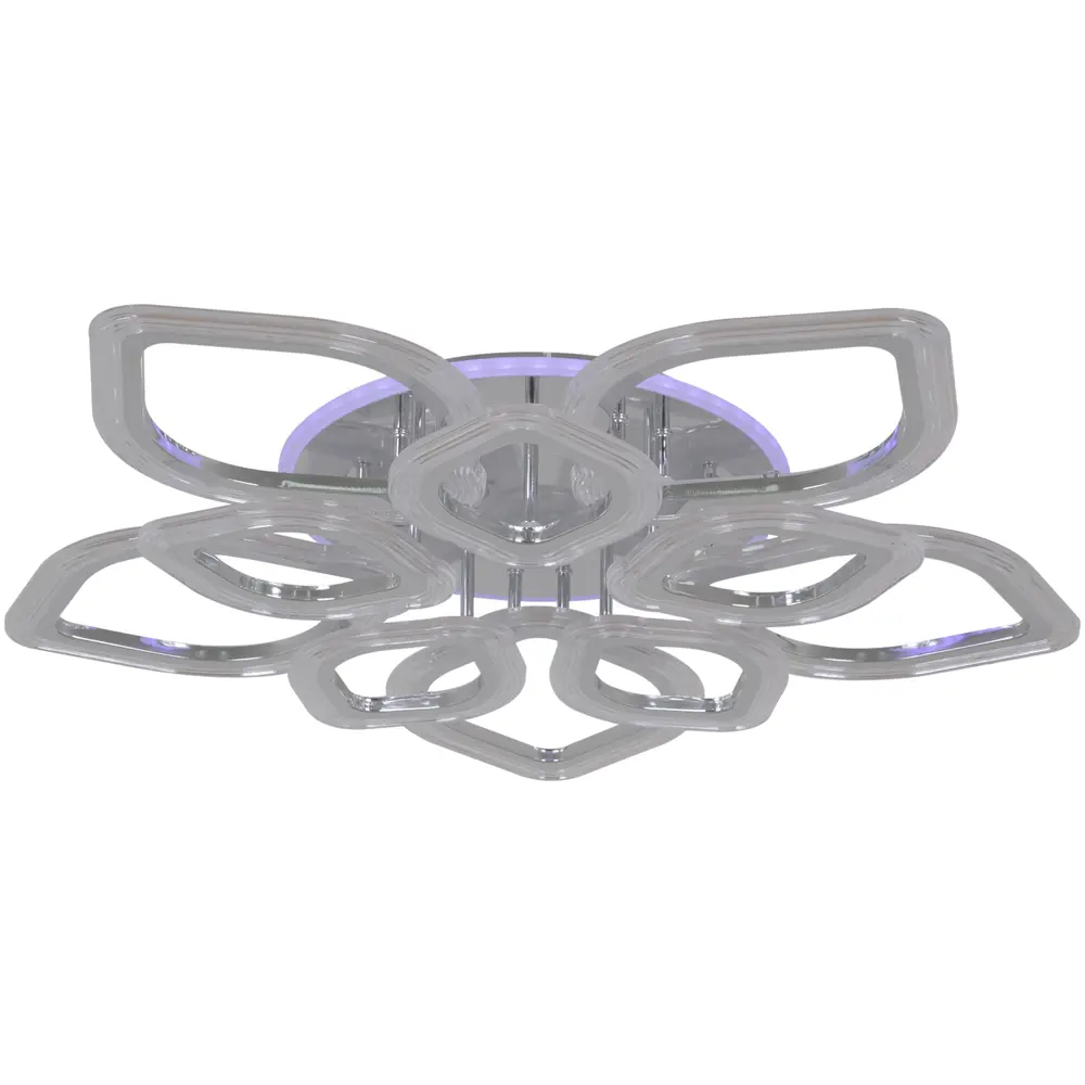 Фото 8 Люстра потолочная светодиодная Reluce RLC_09827-3.3-5_5C_CR_RGB с пультом управления 32 м² регулируемый белый свет цвет хром/белый Фото 8 Люстра потолочная светодиодная Reluce RLC_09827-3.3-5_5C_CR_RGB с пультом управления 32 м² регулируемый белый свет цвет хром/белый