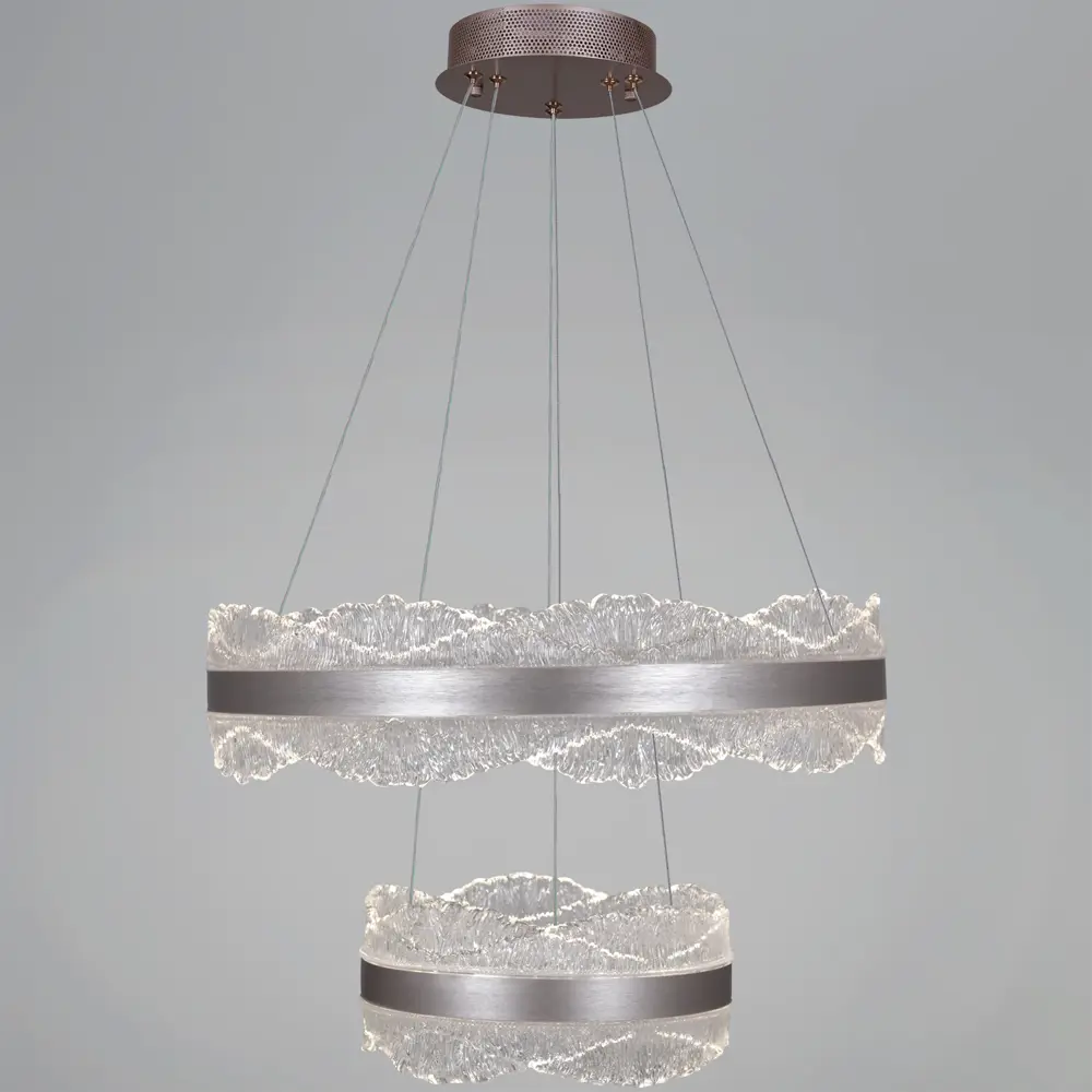 Фото 4 Светильник подвесной светодиодный Reluce RLC_32490-0.4-02S с пультом управления 30 м² регулируемый белый свет цвет прозрачный/серебро/шампань Фото 4 Светильник подвесной светодиодный Reluce RLC_32490-0.4-02S с пультом управления 30 м² регулируемый белый свет цвет прозрачный/серебро/шампань