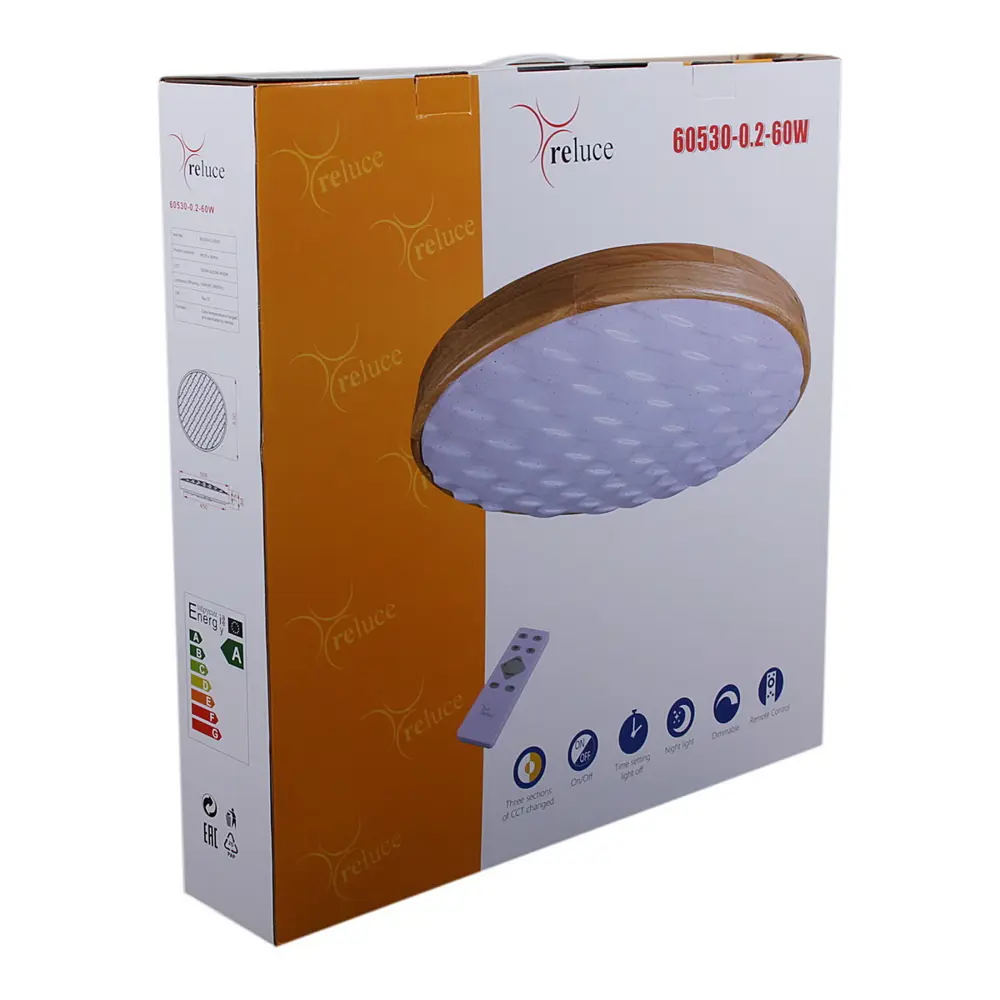 Фото 7 Светильник потолочный светодиодный Reluce 60530 с пультом управления 12 м² регулируемый белый свет цвет белый Фото 7 Светильник потолочный светодиодный Reluce 60530 с пультом управления 12 м² регулируемый белый свет цвет белый