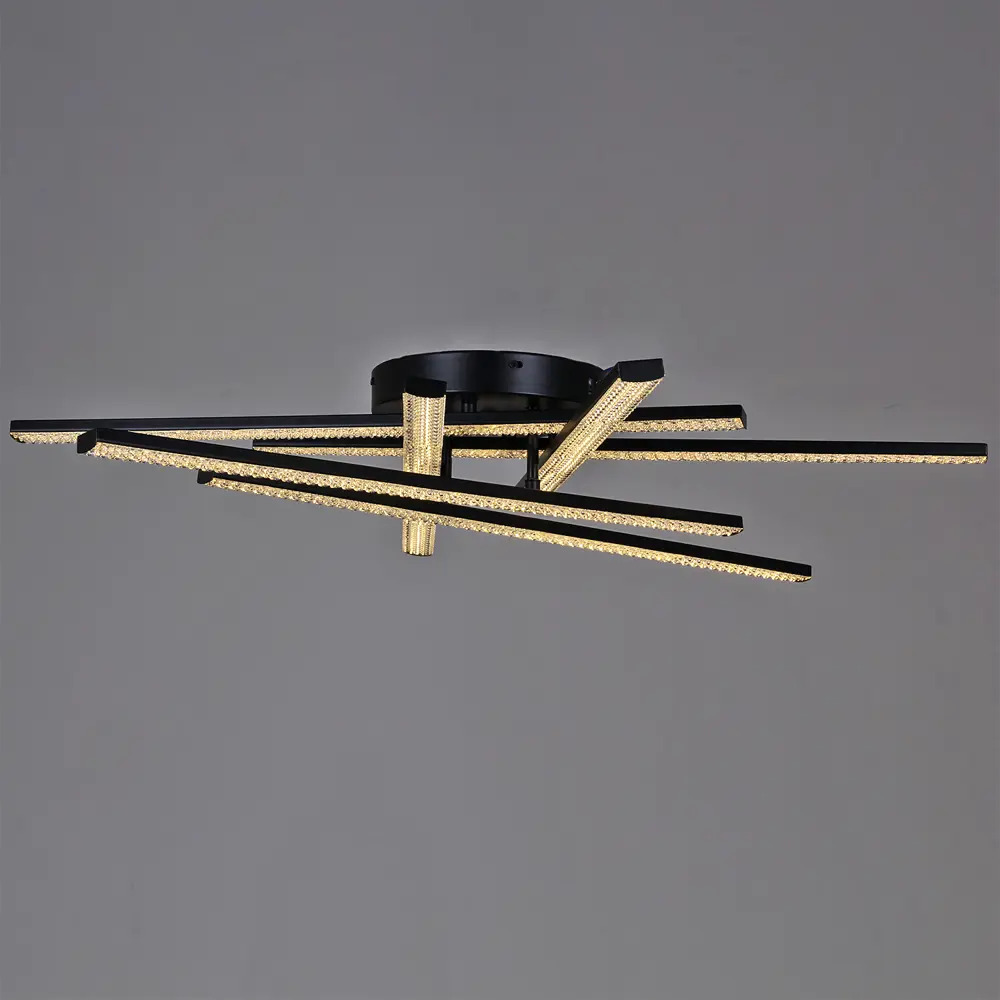 Фото 5 Люстра потолочная светодиодная Reluce RLC_77138-0.3-06 с пультом управления 26 м² регулируемый белый свет цвет прозрачный/черный Фото 5 Люстра потолочная светодиодная Reluce RLC_77138-0.3-06 с пультом управления 26 м² регулируемый белый свет цвет прозрачный/черный