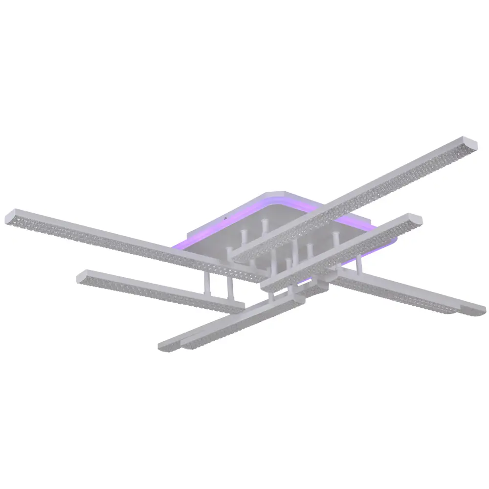 Фото 7 Люстра потолочная светодиодная Reluce RLC_77138-0.3-4_4 с пультом управления 28 м² регулируемый белый свет цвет белый/прозрачный Фото 7 Люстра потолочная светодиодная Reluce RLC_77138-0.3-4_4 с пультом управления 28 м² регулируемый белый свет цвет белый/прозрачный
