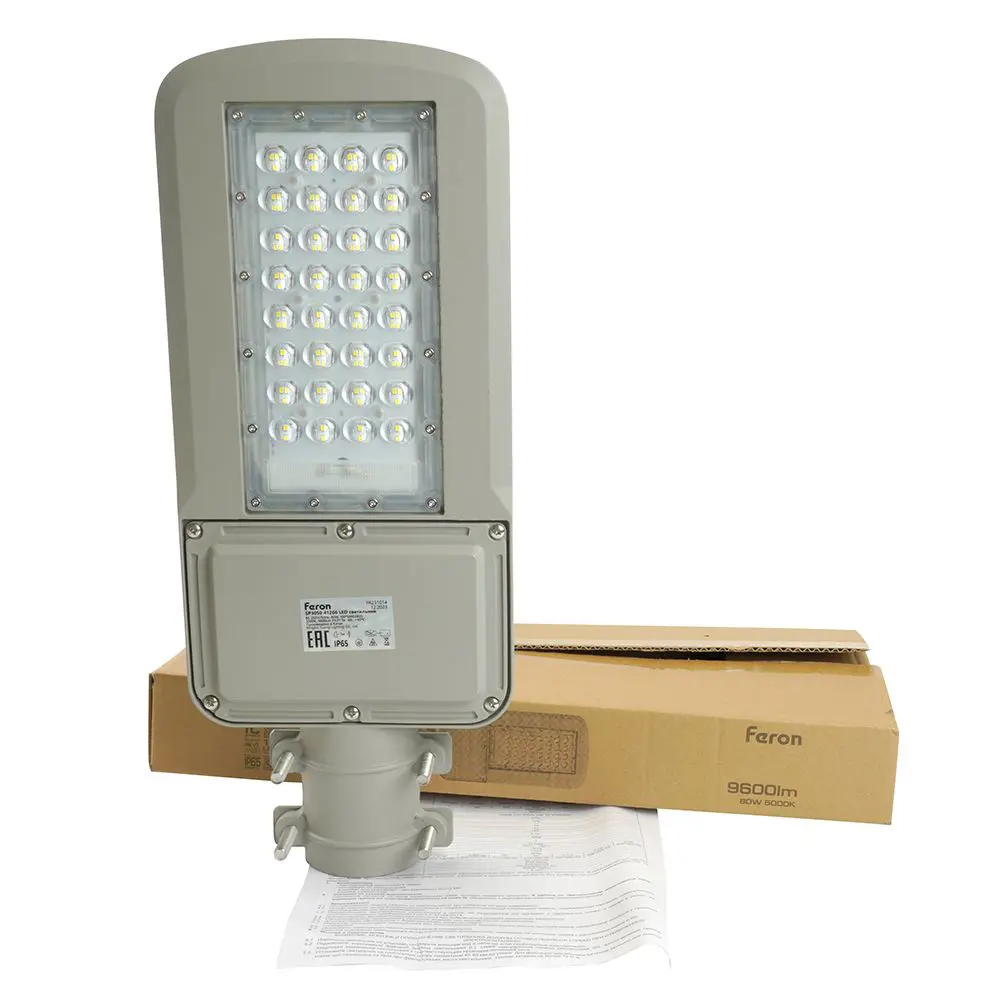 Фото 8 Светодиодный уличный консольный светильник Feron SP3050 80W 5000K 230V серый 41266 Фото 8 Светодиодный уличный консольный светильник Feron SP3050 80W 5000K 230V серый 41266