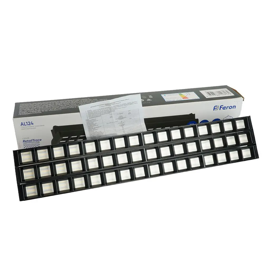 Фото 10 Светодиодный светильник Feron AL124 трековый однофазный на шинопровод 3x30W 4000K 60 градусов черный 48930 Фото 10 Светодиодный светильник Feron AL124 трековый однофазный на шинопровод 3x30W 4000K 60 градусов черный 48930