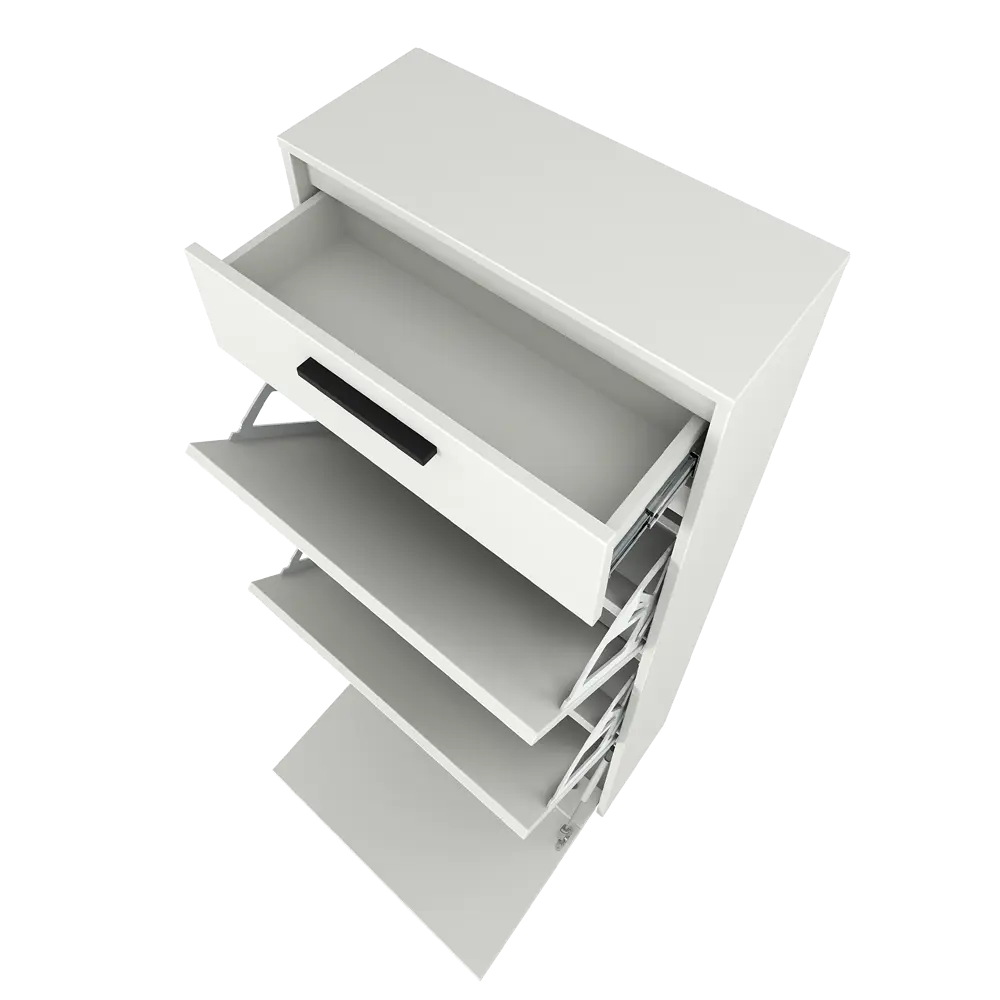 Фото 8 Шкаф для обуви Лион 60х143.5х24 см 3 ящика ЛДСП цвет белый