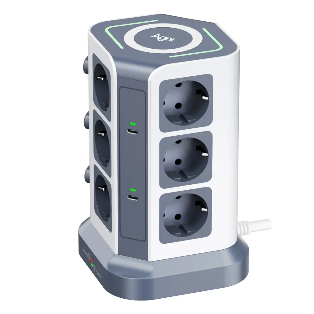 Фото 3 Сетевой фильтр Agni TP-VG6U12E-C-W-2m-grey-white 12x1.5 2 м 12 розеток с заземлением 4000 Вт цвет черно-белый Фото 3 Сетевой фильтр Agni TP-VG6U12E-C-W-2m-grey-white 12x1.5 2 м 12 розеток с заземлением 4000 Вт цвет черно-белый