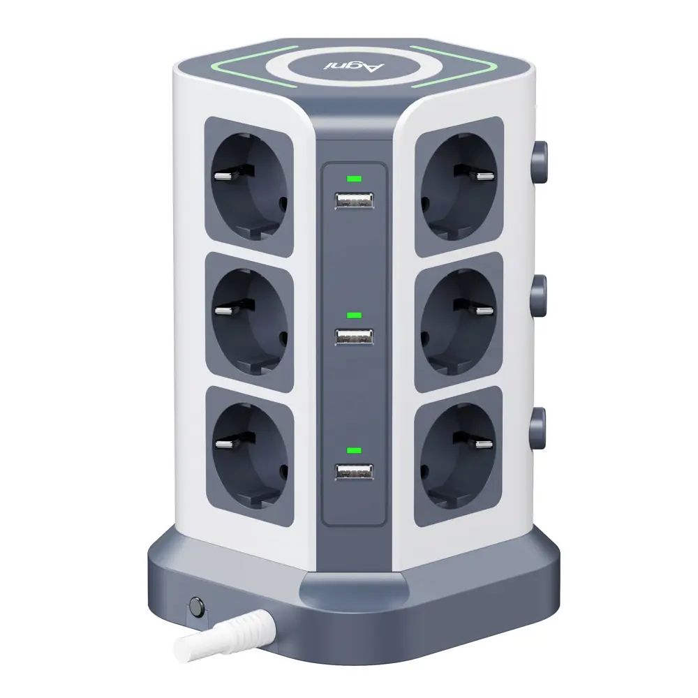 Фото 4 Сетевой фильтр Agni TP-VG6U12E-C-W-2m-grey-white 12x1.5 2 м 12 розеток с заземлением 4000 Вт цвет черно-белый Фото 4 Сетевой фильтр Agni TP-VG6U12E-C-W-2m-grey-white 12x1.5 2 м 12 розеток с заземлением 4000 Вт цвет черно-белый