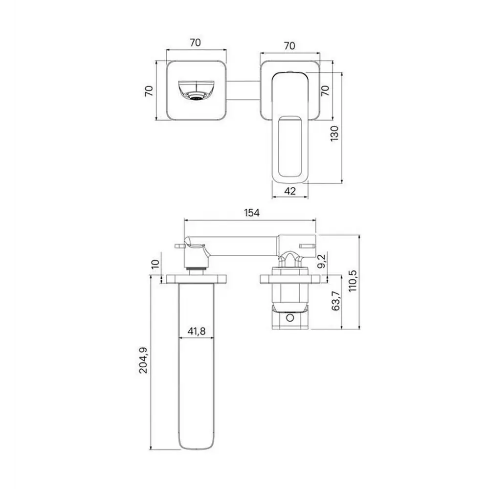 Фото 4 Смеситель для раковины Iddis SLISB00i65 встраиваемый однорычажный цвет хром Фото 4 Смеситель для раковины Iddis SLISB00i65 встраиваемый однорычажный цвет хром