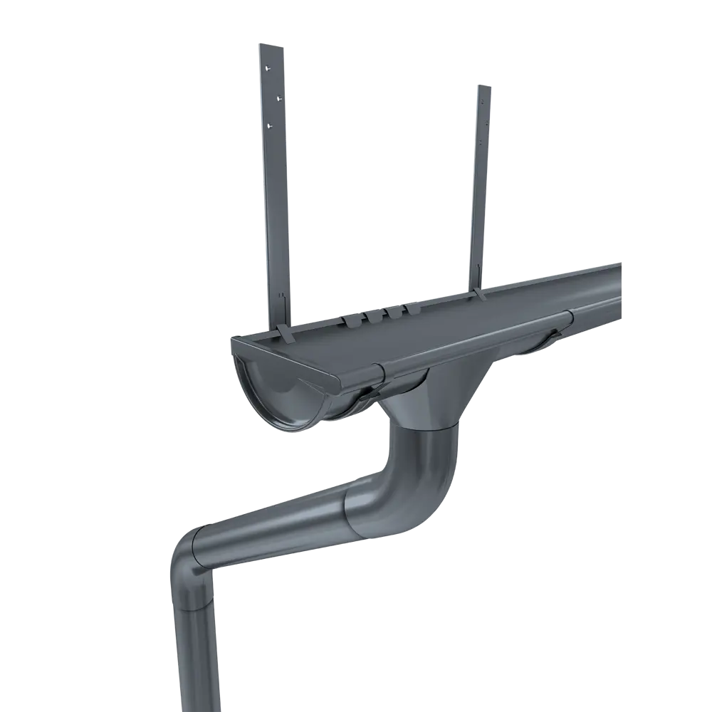 Фото Водосточный желоб Grand line ⌀125 x 90мм 6м RAL 7024 темно-серый Фото Водосточный желоб Grand line ⌀125 x 90мм 6м RAL 7024 темно-серый