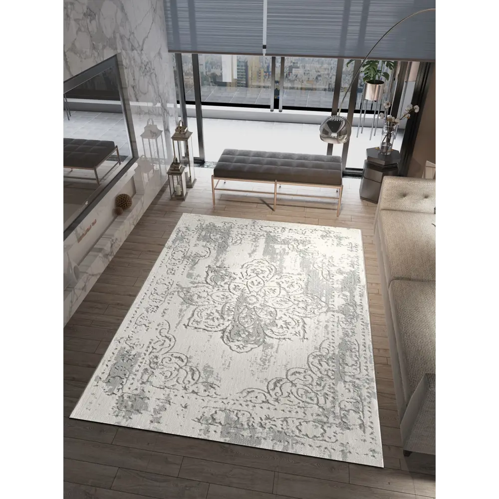 Фото 2 Ковер Otto Planeta 0311A L.Grey-Grey 80x150 см Полиэстер цвет Серый