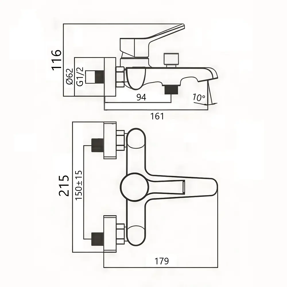 Фото 2 Смеситель для ванны Maretti EA22RF163 цвет хром