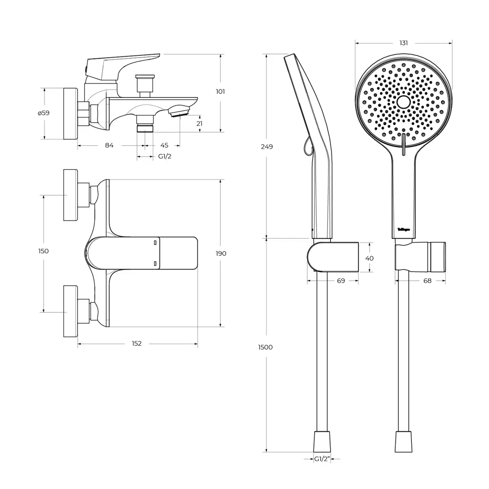 Фото 5 Смеситель для ванны Belbagno MARINO-VASM-CRM цвет хром